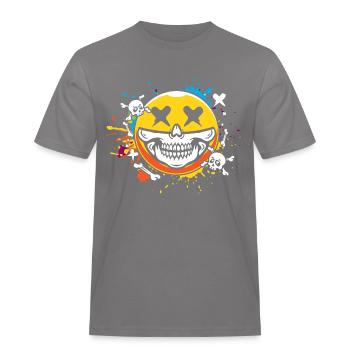Crâne souriant - T-shirt Workwear homme - gris - Devant - AI Model Male 185 dark (185cm)