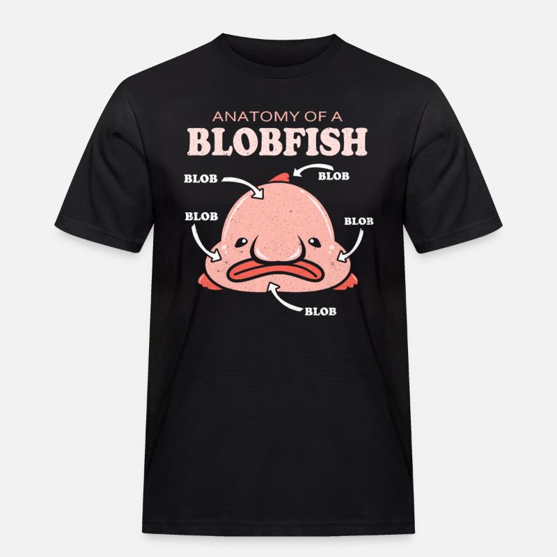 Blobfisch - Männer Workwear T-Shirt - Schwarz