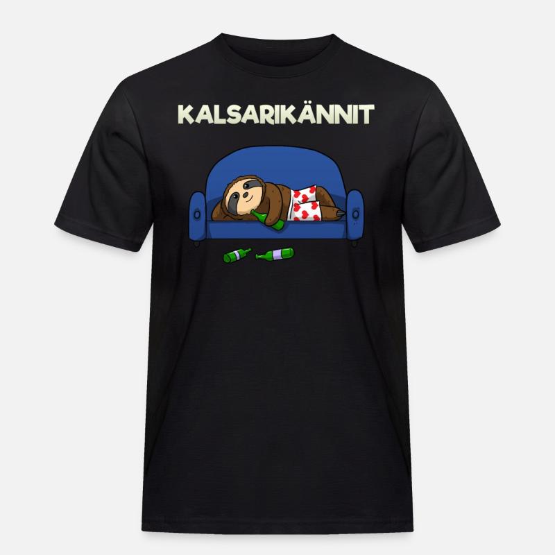 Kalsarikännit - Männer Workwear T-Shirt - Schwarz