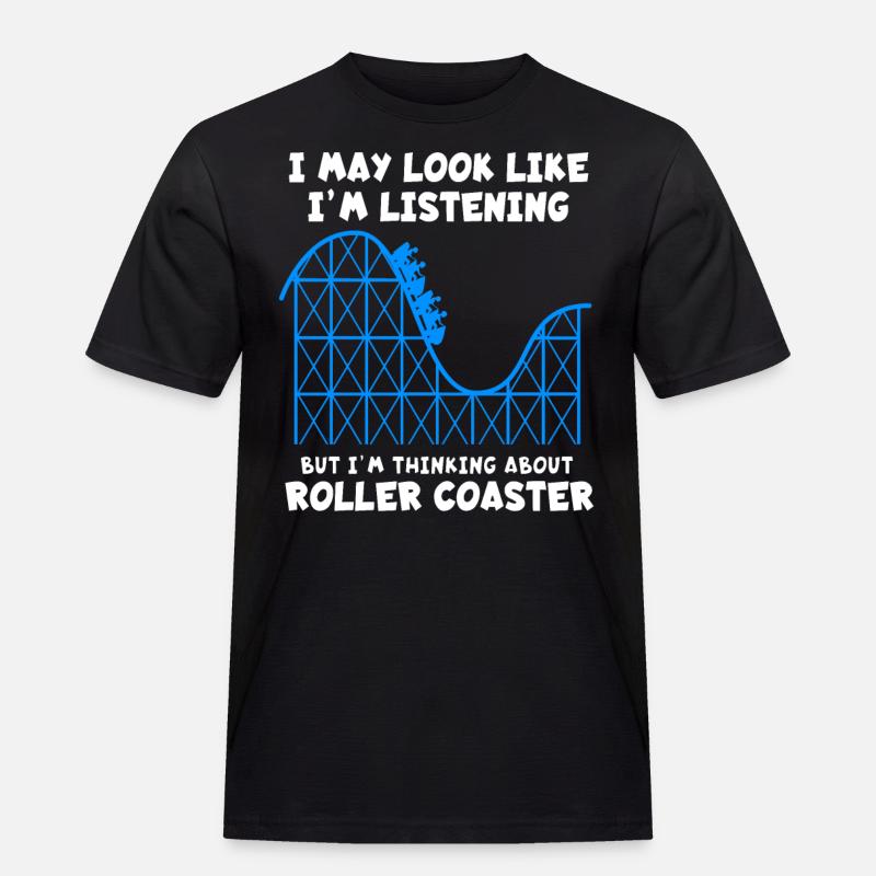 Achterbahn - Männer Workwear T-Shirt - Schwarz