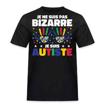 Je ne suis pas bizarre je suis autiste - T-shirt Workwear homme - noir - Devant - AI Model Male 178 light (178cm)