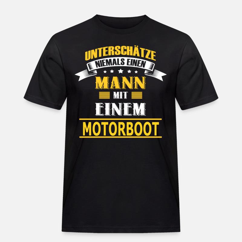 MOTORBOOT - Männer Workwear T-Shirt - Schwarz