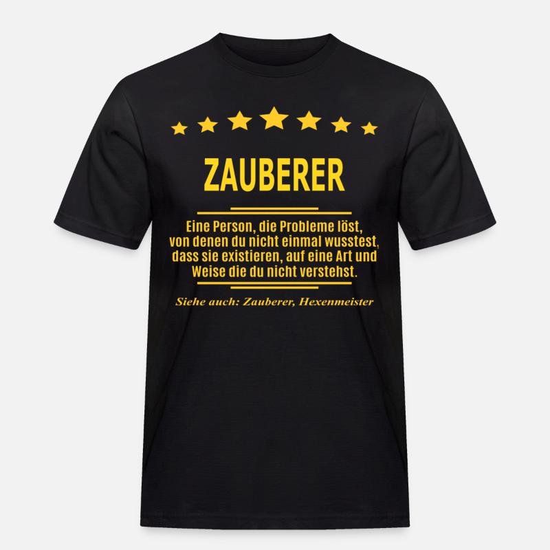 ZAUBERER - Männer Workwear T-Shirt - Schwarz