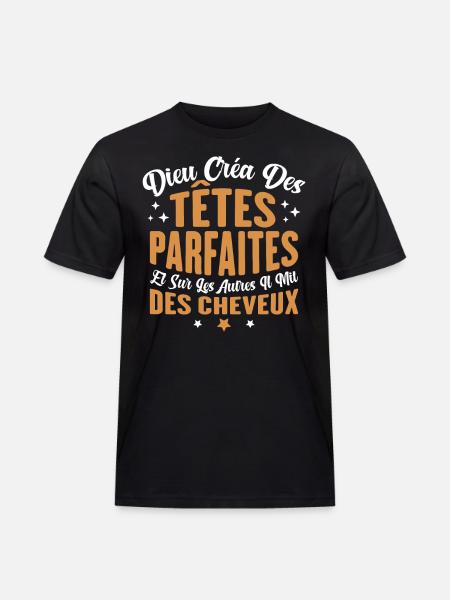 Dieu créa des têtes parfaites - T-shirt Workwear homme - noir