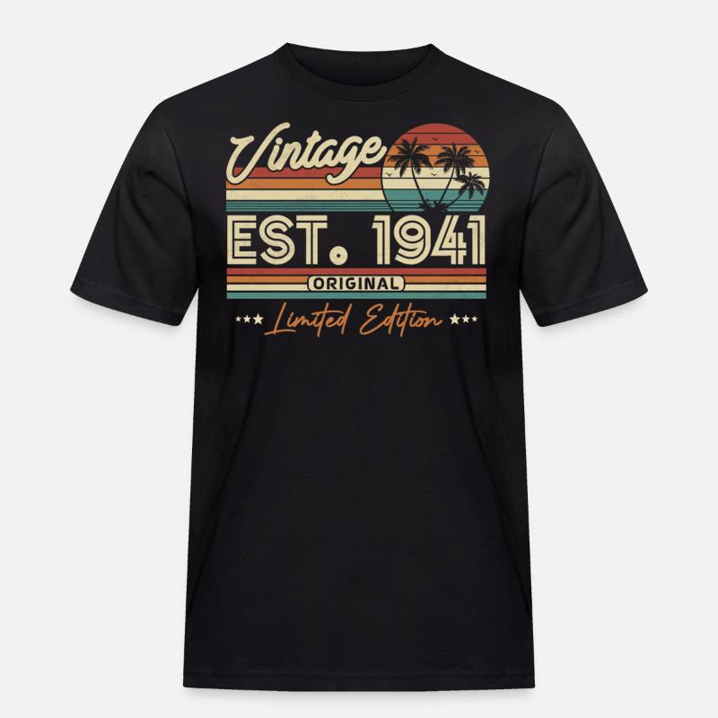 Jahrgangsgeschenk 1941 - Männer Workwear T-Shirt - Schwarz