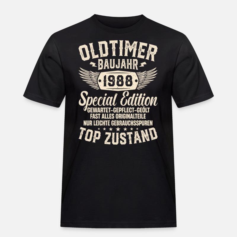 1988 Oldtimer Geschenk - Männer Workwear T-Shirt - Schwarz