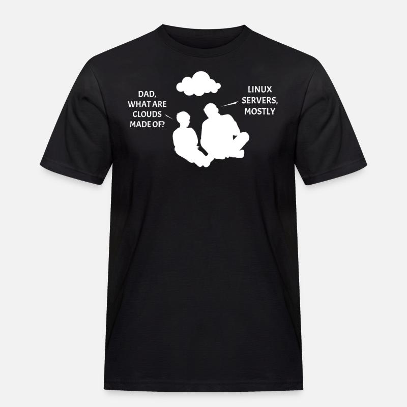 Linux Server Cloudscape - Männer Workwear T-Shirt - Schwarz