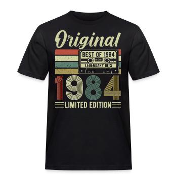 1984 - Legendärer 40. Geburtstag - Männer Workwear T-Shirt - Schwarz - Vorne - AI Model Male 178 light (178cm)
