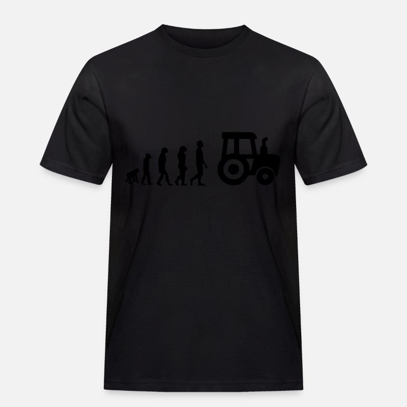 Evolution Traktor - Männer Workwear T-Shirt - Schwarz