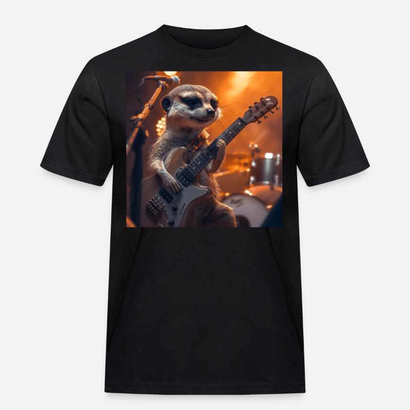 Erdmännchen - Männer Workwear T-Shirt - Schwarz