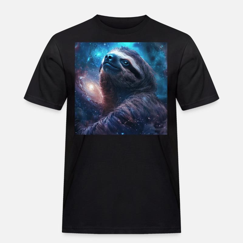 Faultier - Männer Workwear T-Shirt - Schwarz