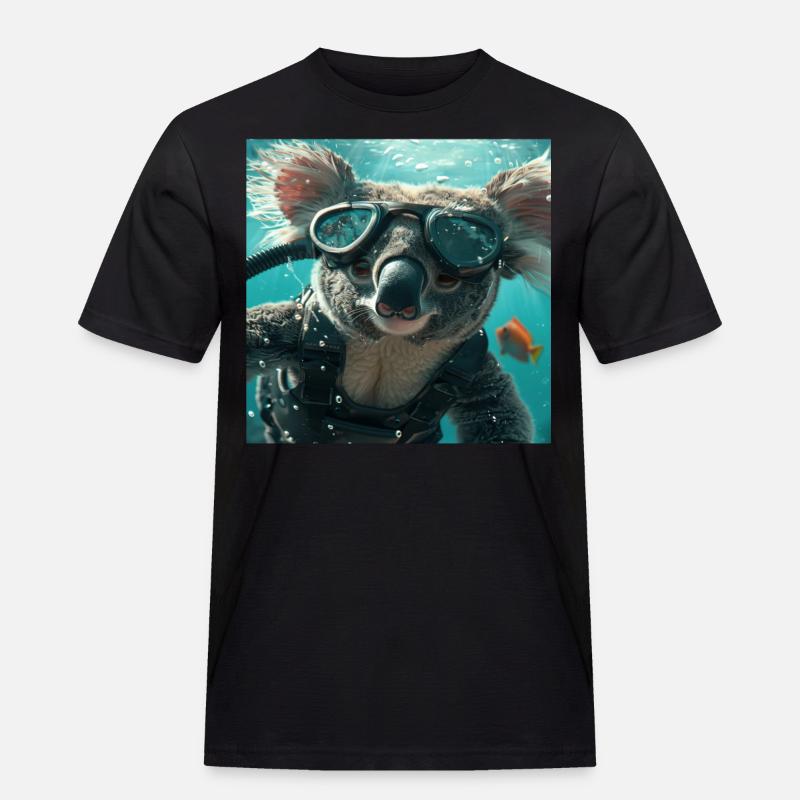 Koala - Männer Workwear T-Shirt - Schwarz