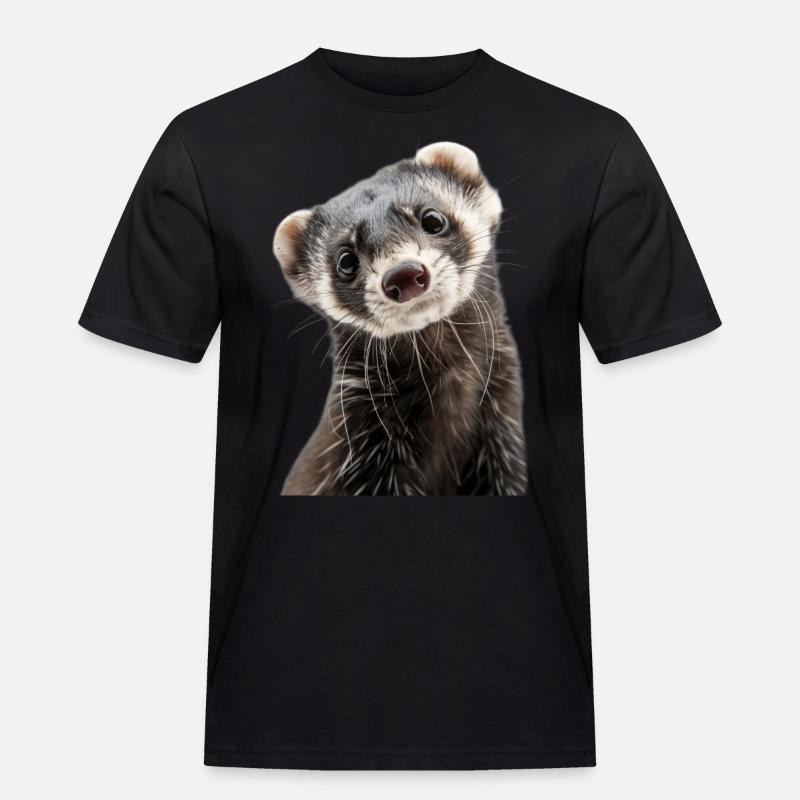 Frettchen - Männer Workwear T-Shirt - Schwarz