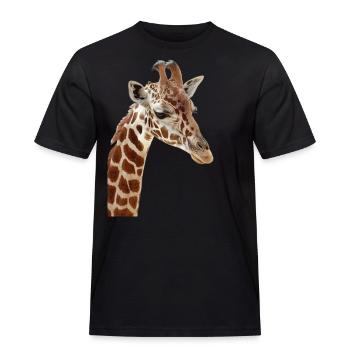 Giraffe - Männer Workwear T-Shirt - Schwarz - Vorne - AI Model Male 178 light (178cm)
