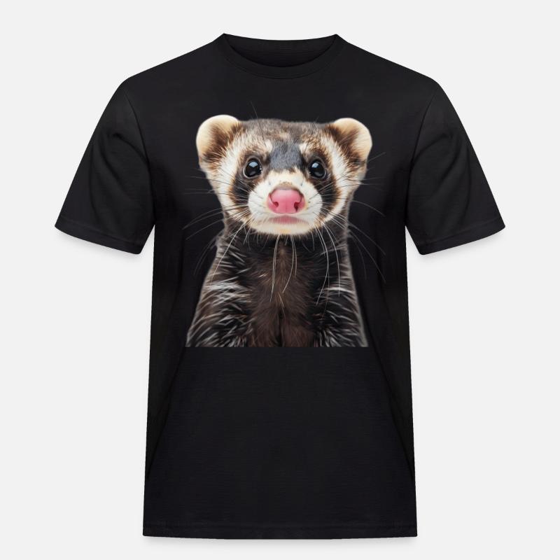 Frettchen - Männer Workwear T-Shirt - Schwarz