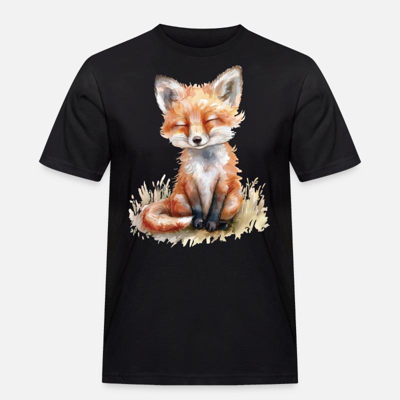 Fuchs - Männer Workwear T-Shirt - Schwarz