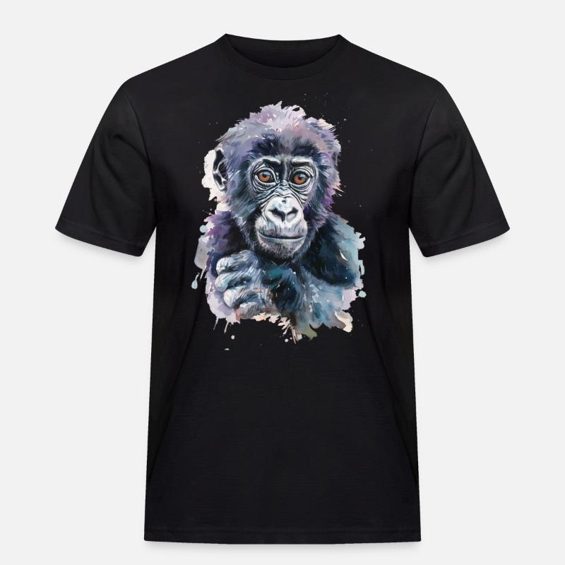 Gorilla - Männer Workwear T-Shirt - Schwarz