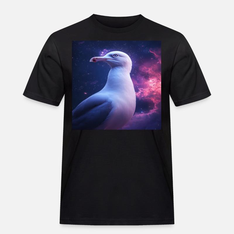 Möwe - Männer Workwear T-Shirt - Schwarz