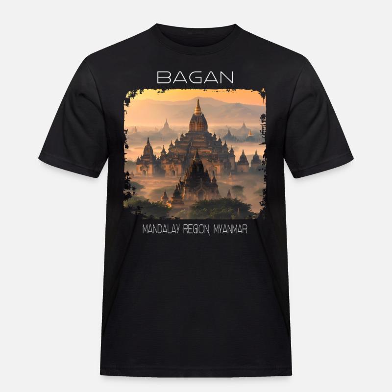 Bagan - Männer Workwear T-Shirt - Schwarz