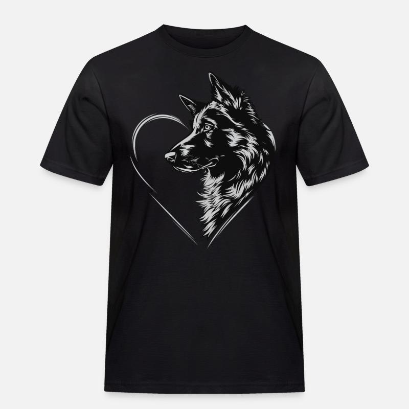 Deutscher Schäferhund - Männer Workwear T-Shirt - Schwarz