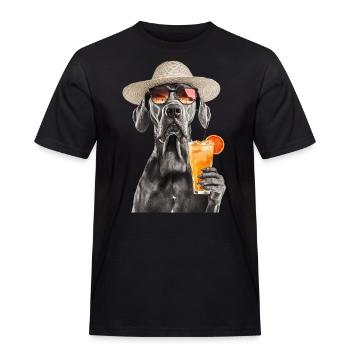 Deutsche Dogge - Männer Workwear T-Shirt - Schwarz - Vorne - AI Model Male 178 light (178cm)