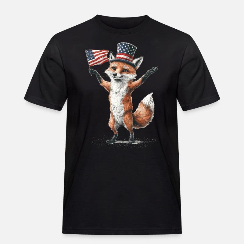 Fuchs - Männer Workwear T-Shirt - Schwarz