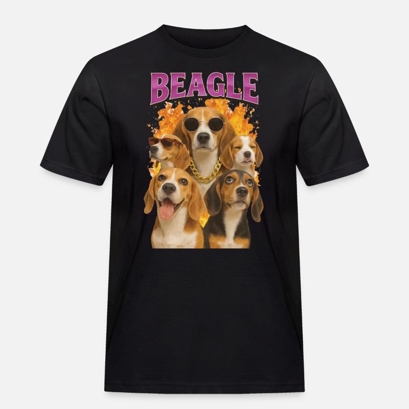 Beagle - Männer Workwear T-Shirt - Schwarz