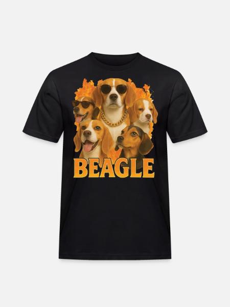 Beagle - Männer Workwear T-Shirt - Schwarz