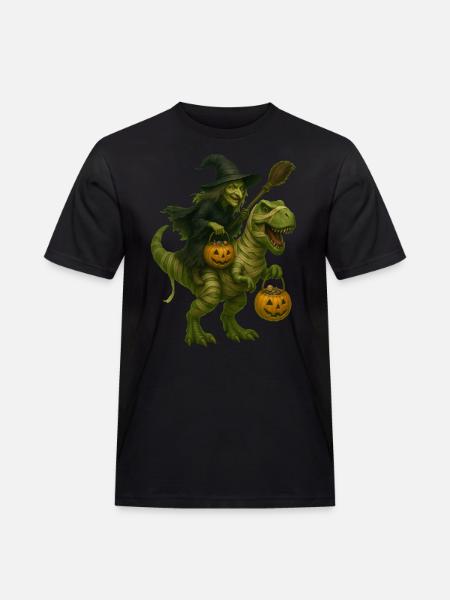 T-Rex - Männer Workwear T-Shirt - Schwarz