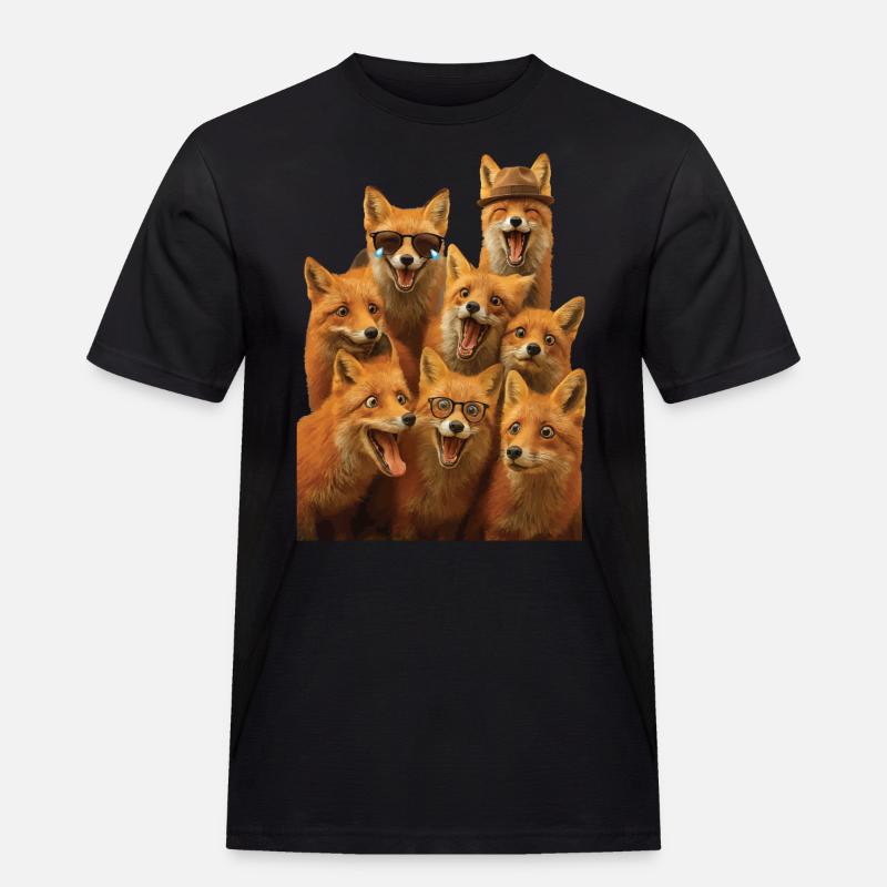 Fuchs - Männer Workwear T-Shirt - Schwarz