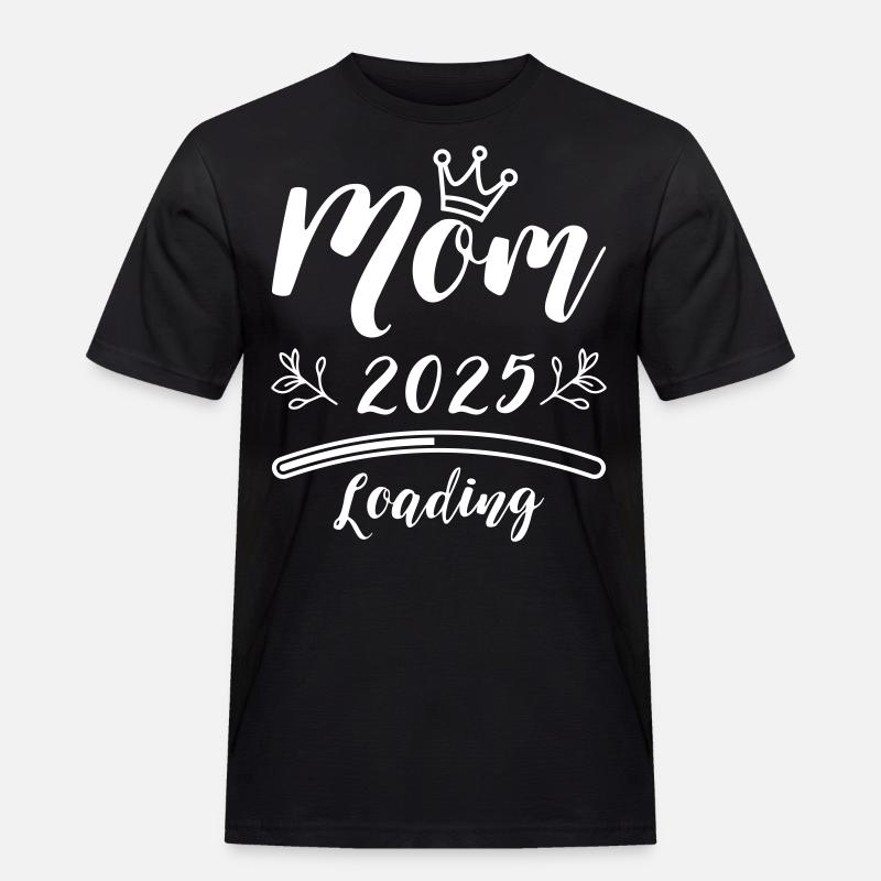 Mama 2025 Mom Loading - Männer Workwear T-Shirt - Schwarz
