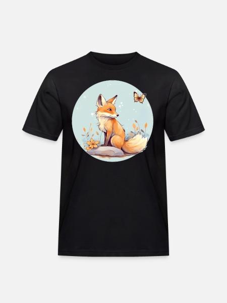 Cute fox - Men's Workwear T-Shirt - black
