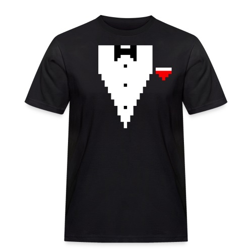 Tuxedo Pixel - Männer Workwear T-Shirt