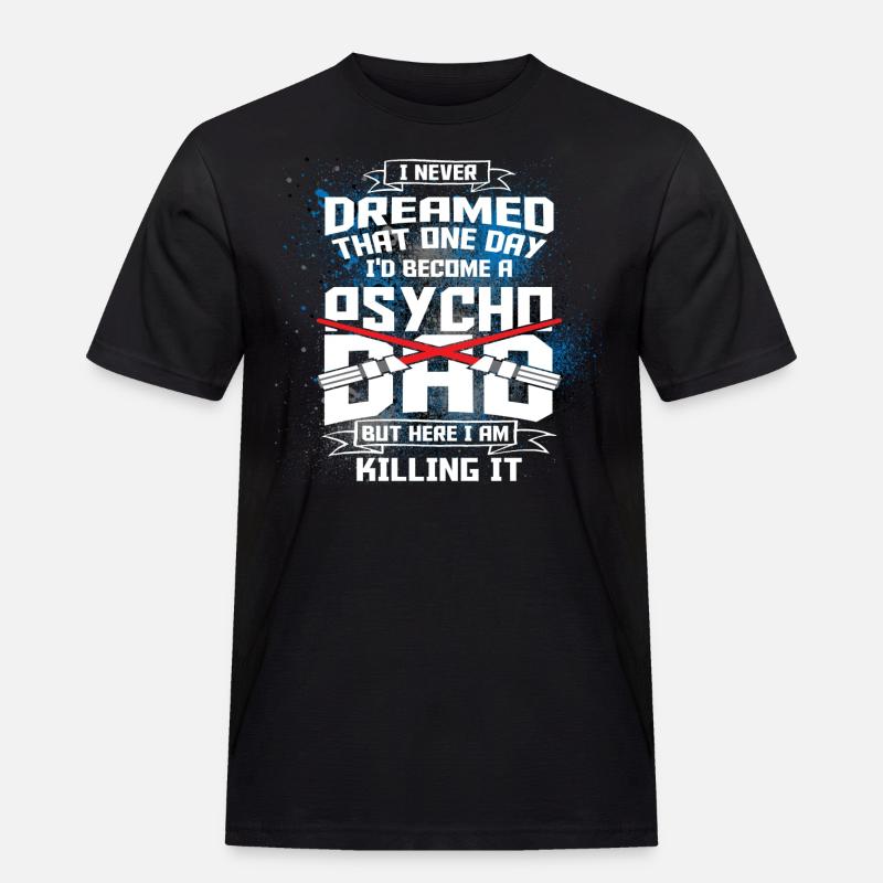 PSYCHO DARTH DAD X2X - Männer Workwear T-Shirt - Schwarz