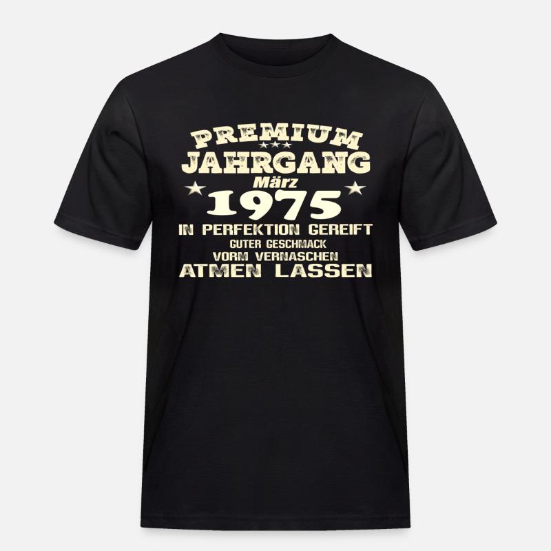1975 Perfektion - Männer Workwear T-Shirt - Schwarz