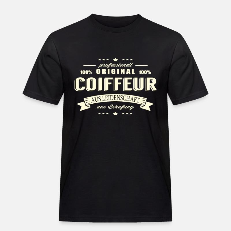 Coiffeur aus Leidenschaft - Männer Workwear T-Shirt - Schwarz