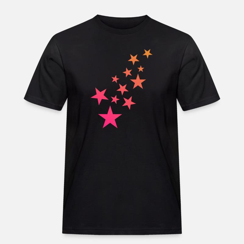 Stern Sternchen Muster Dekoration - Männer Workwear T-Shirt - Schwarz