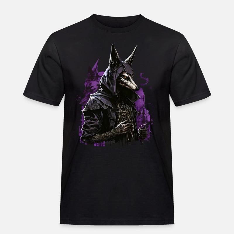 Anubis Totengott Futuristisch Geschenk - Männer Workwear T-Shirt - Schwarz