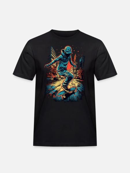 Cool Skater Skateboard - Men's Workwear T-Shirt - black