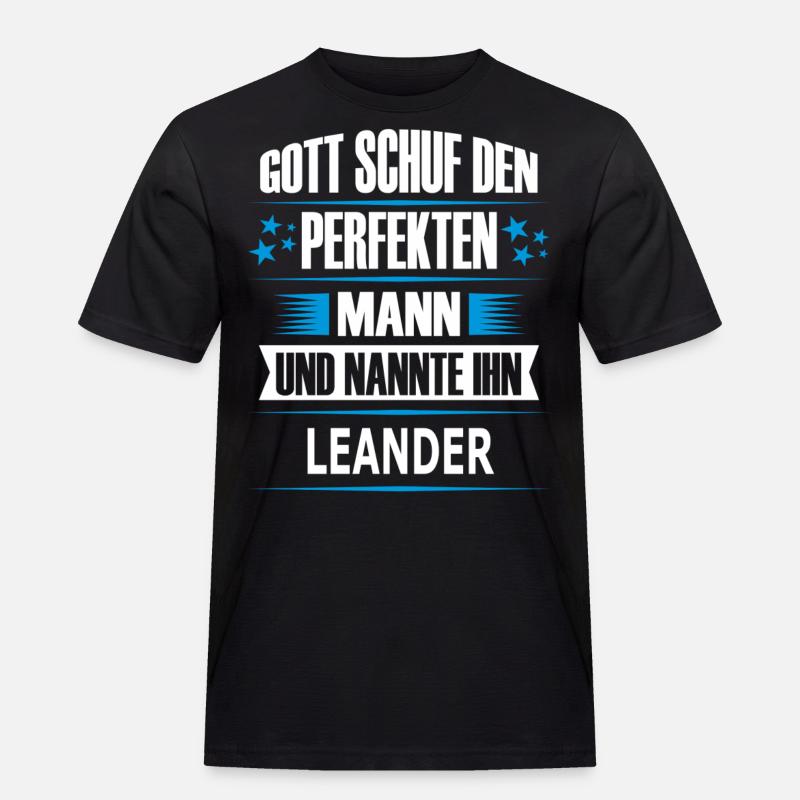 LEANDER - Männer Workwear T-Shirt - Schwarz