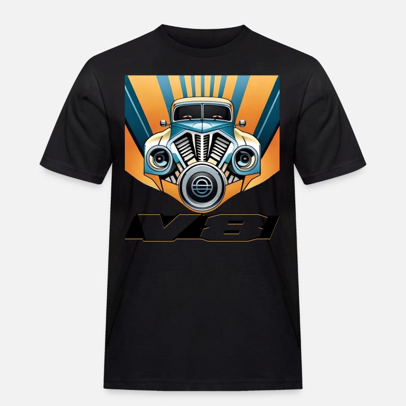 V8 - Männer Workwear T-Shirt - Schwarz