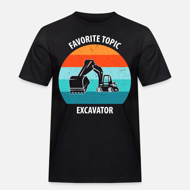 Bagger Baggerfahrer Baggerwagen - Männer Workwear T-Shirt - Schwarz