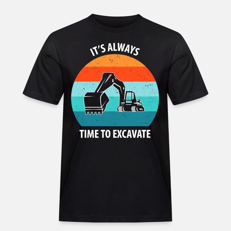 Bagger Baggerfahrer Baggerwagen - Männer Workwear T-Shirt - Schwarz