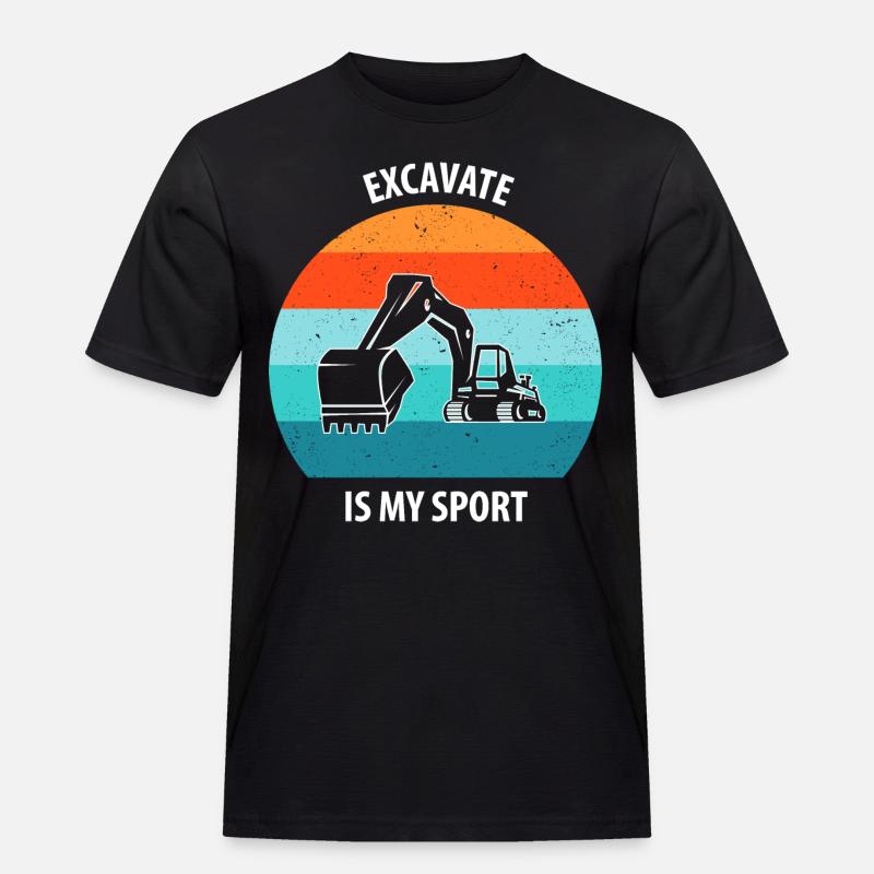 Bagger Baggerfahrer Baggerwagen - Männer Workwear T-Shirt - Schwarz