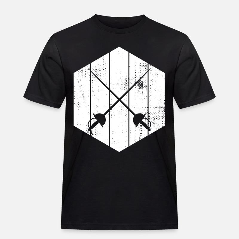 Fechter Schwerter Skizze - Männer Workwear T-Shirt - Schwarz
