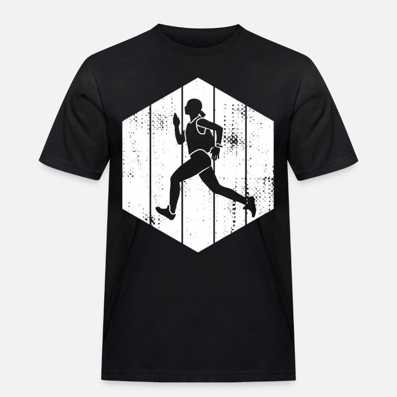 Läufer Mädchen - Männer Workwear T-Shirt - Schwarz