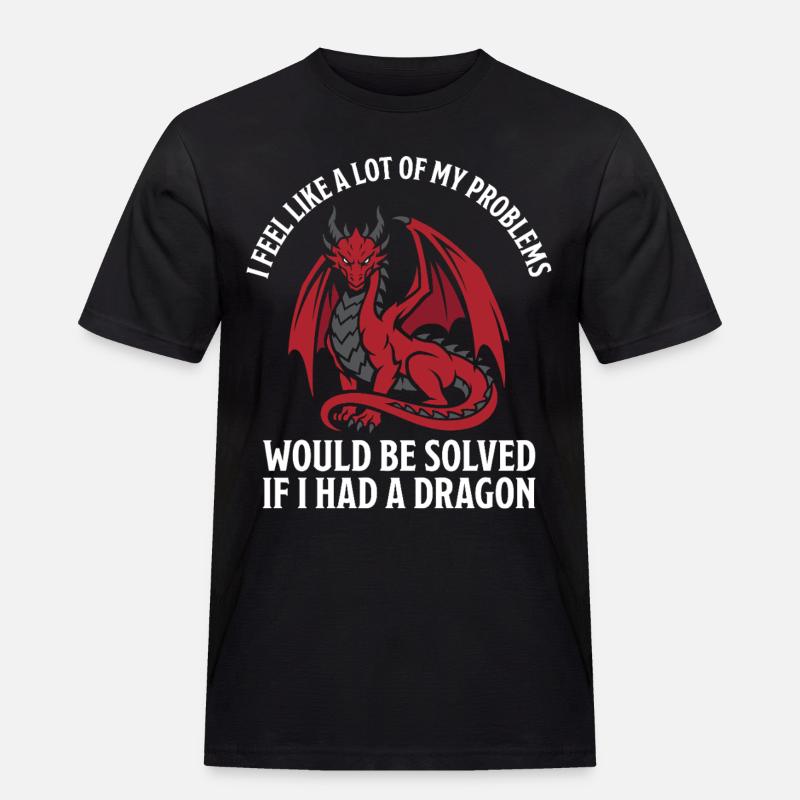 Problems Solved Dragon Lovers Fantasy - Men's Workwear T-Shirt - black