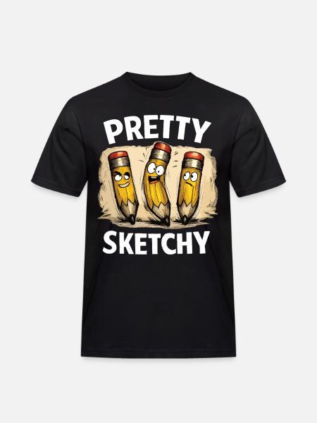 Pretty Sketchy Pretty Sketchy Pencils - Men's Workwear T-Shirt - black