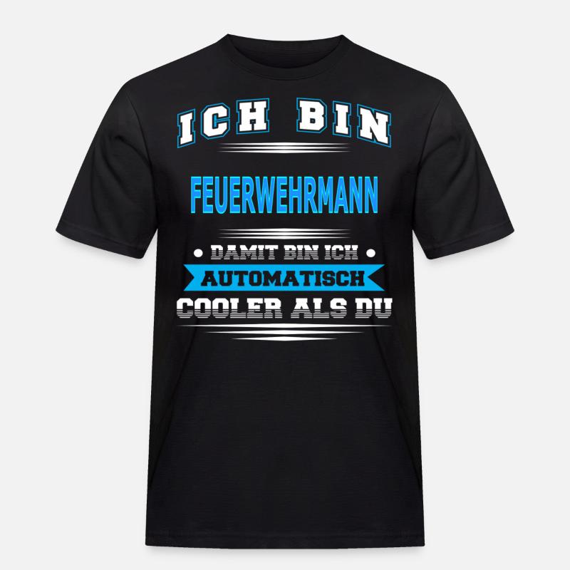 FEUERWEHRMANN - Männer Workwear T-Shirt - Schwarz