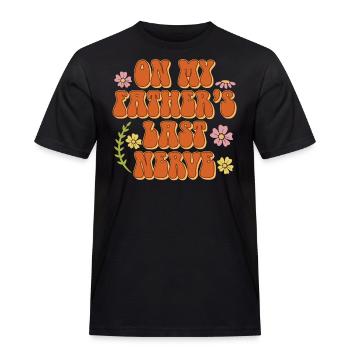 Am Letzten Nerv Meines Vaters Hippie-blume - Männer Workwear T-Shirt - Schwarz - Vorne - AI Model Male 178 light (178cm)